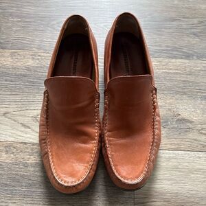 Johnston & Murphy Tan Leather Moc-Toe Slip-Ons